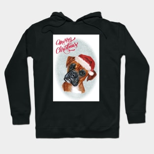 Boxer Dog Merry Christmas Santa Dog Hoodie